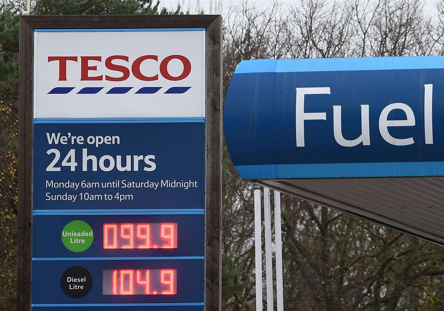 A Tesco petrol station. Picture: Joe Giddens/PA