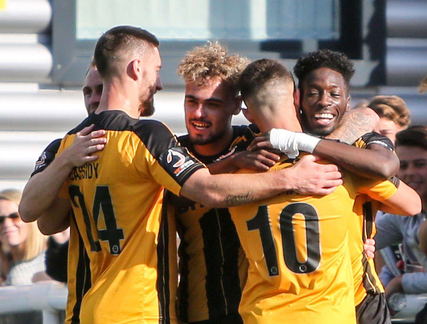 Blair Turgott celebrates his goal against Chesterfield last weekend Picture: Matthew Walker