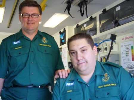 Paramedic Graham Smith with crewmate technician Nick Holden