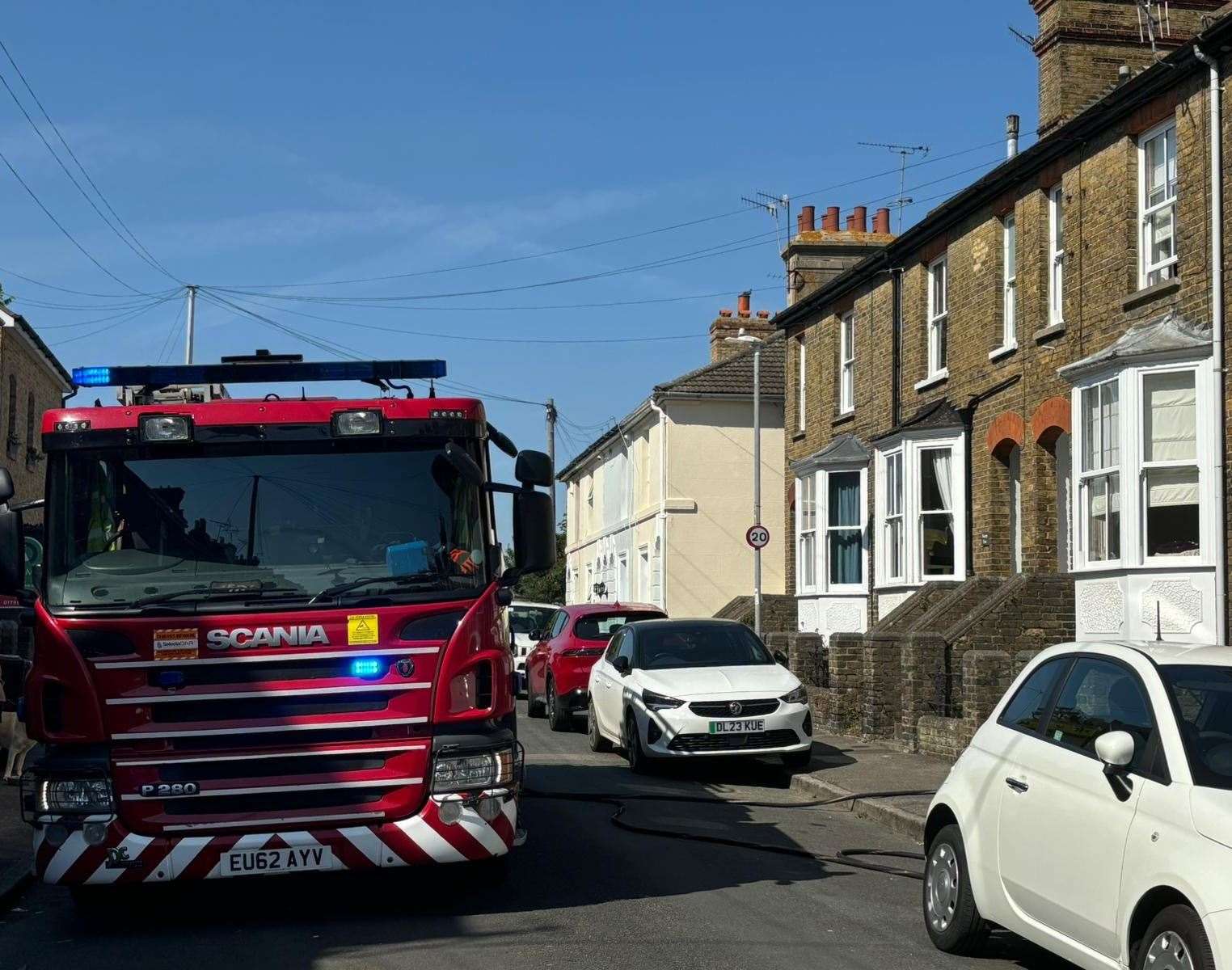 Fire crews were spotted at Plantation Road, Faversham following the fire