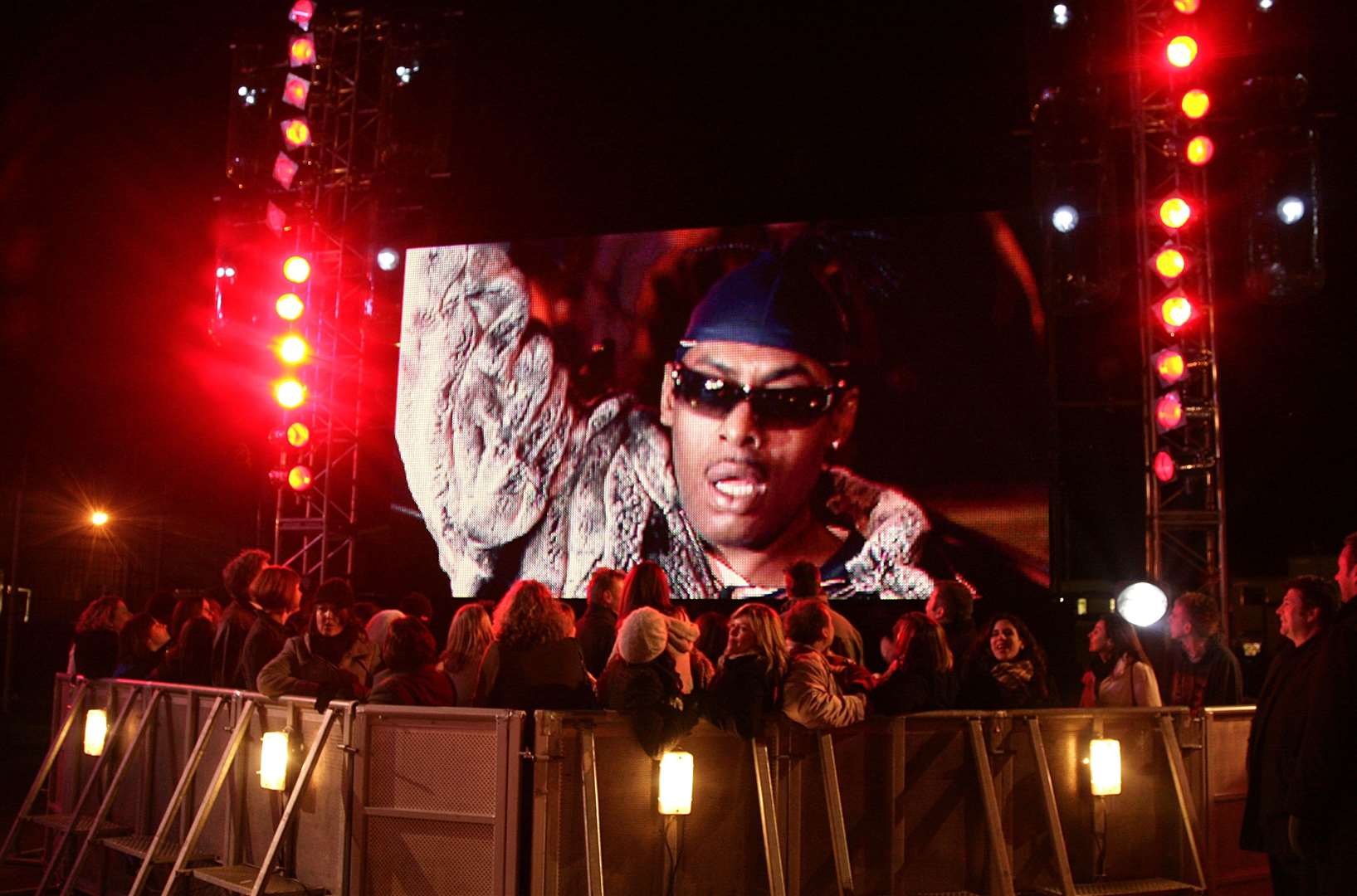 Coolio on the big screen as he enters the Celebrity Big Brother house at Elstree Studios in Borehamwood, Hertfordshire (Yui Mok/PA)