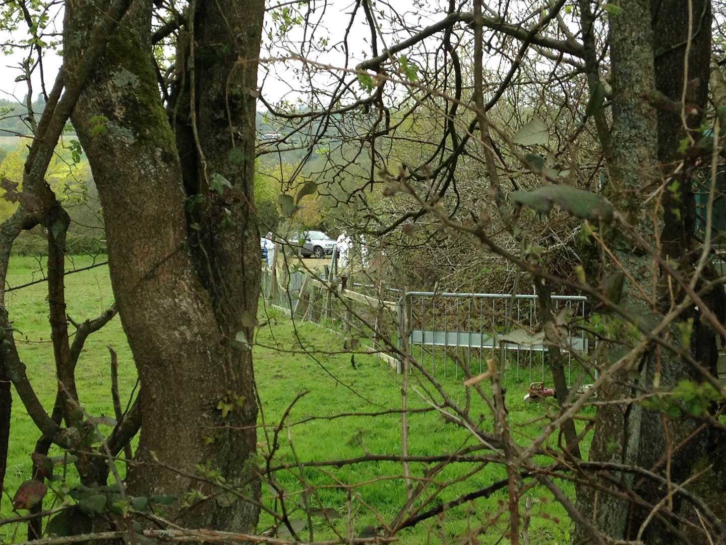 Forensic officers at the scene of the fatal shooting in Goudhurst