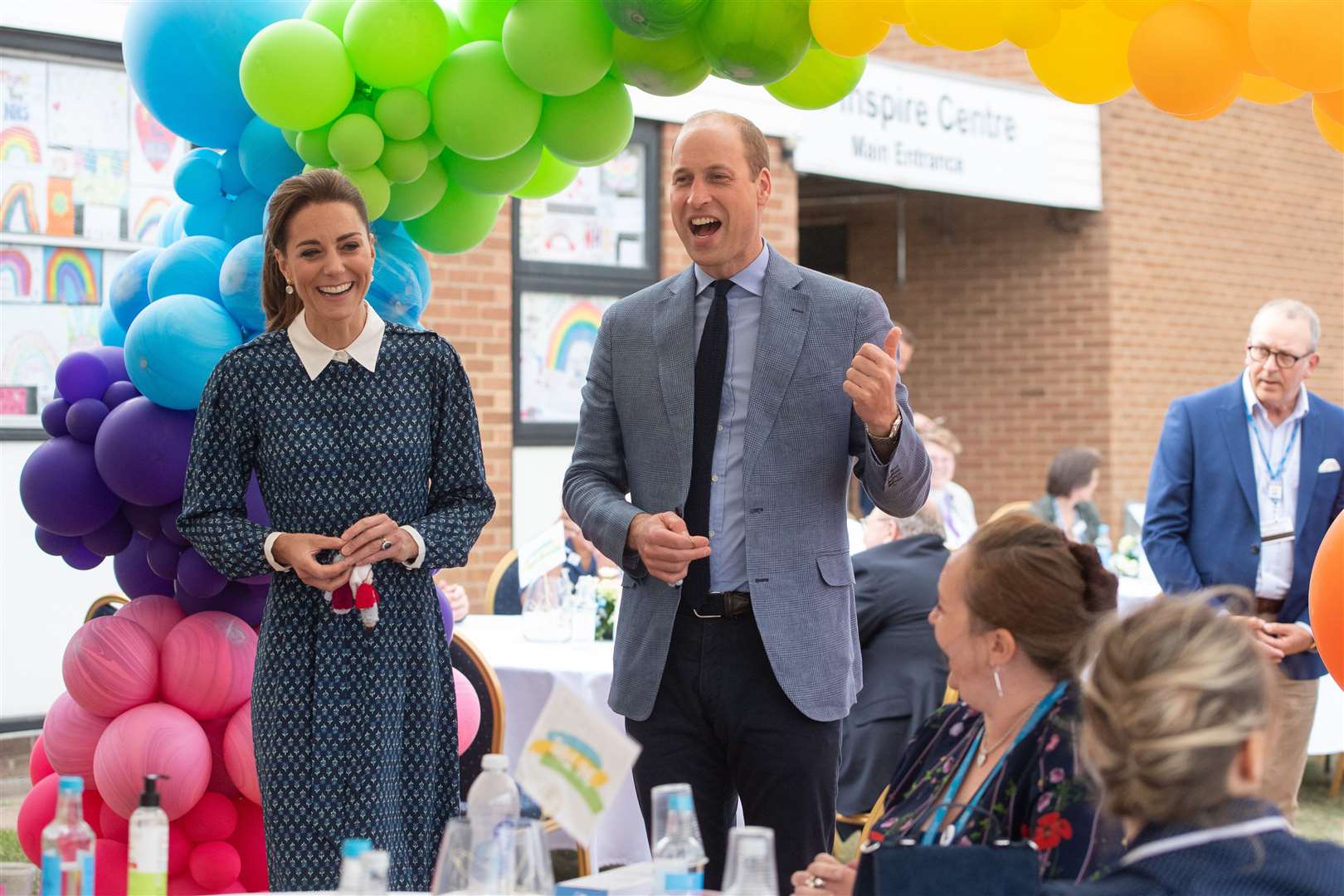 The Duke and Duchess of Cambridge during their visit to Queen Elizabeth Hospital in King’s Lynn (Joe Giddens/PA)