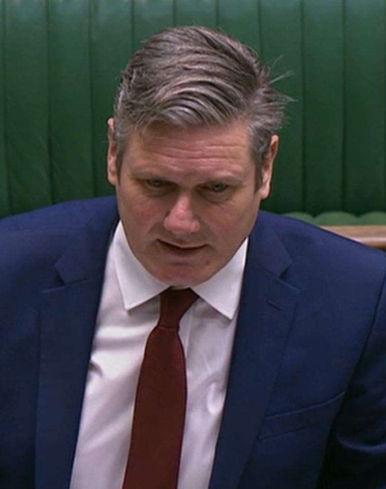 Labour leader Sir Keir Starmer speaks during PMQs in the House of Commons (PA)