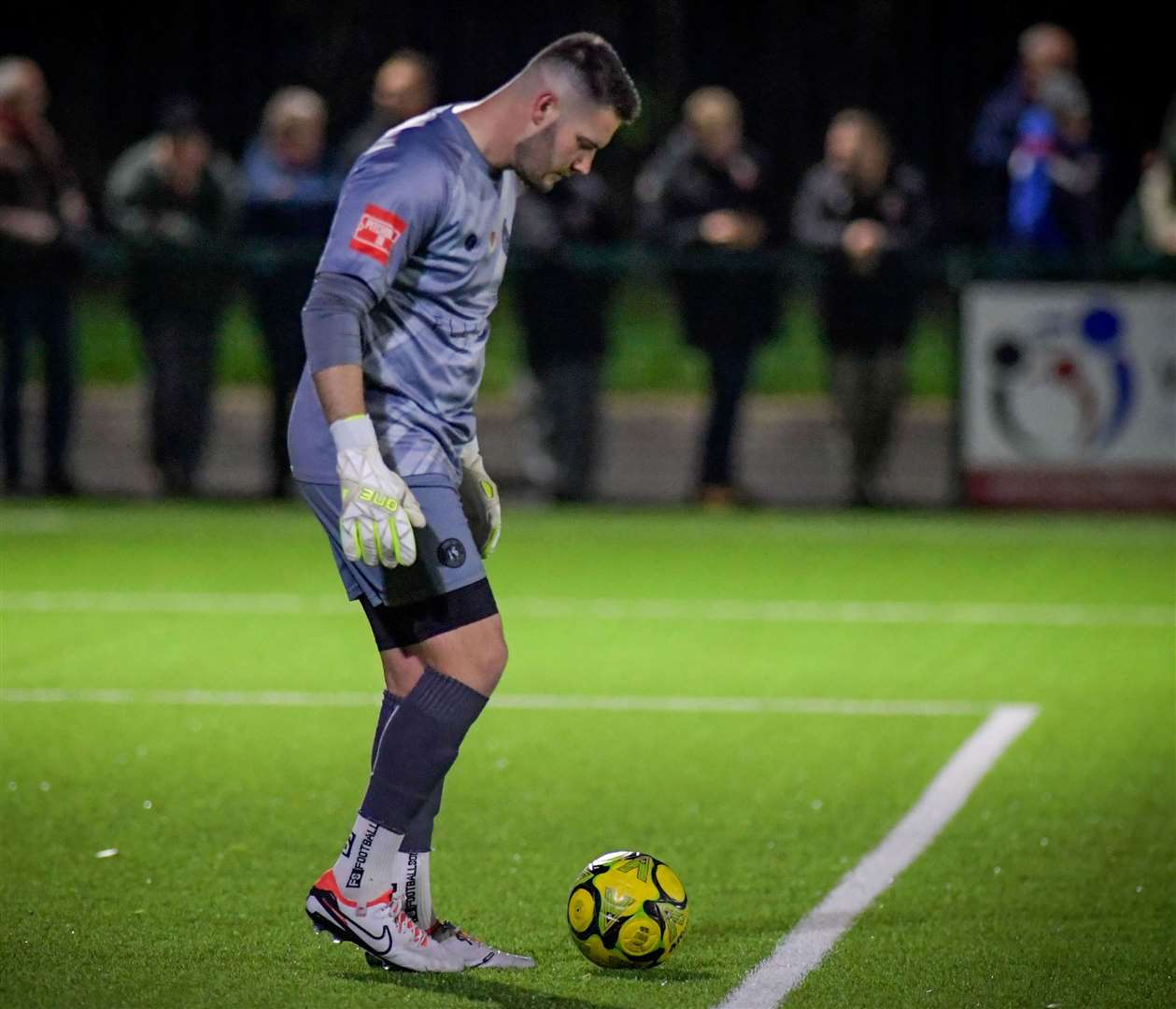 Herne Bay goalkeeper Harry Brooks - is facing a possible suspension after he was sent off in the second half of their game with the Rams. Picture: Stuart Watson