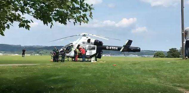 Air ambulance on Jackson's field (2529211)