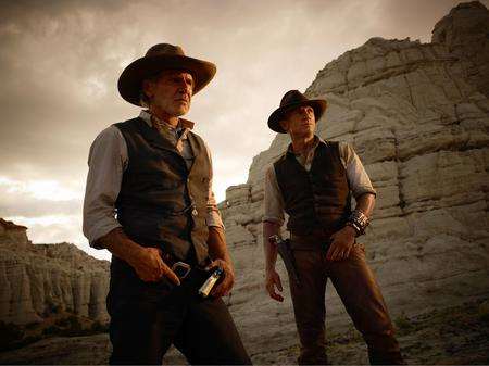 Harrison Ford as Woodrow Dolarhyde and Daniel Craig as Jake Lonergan in Cowboys and Aliens. Picture: PA Photo/Paramount Pictures UK