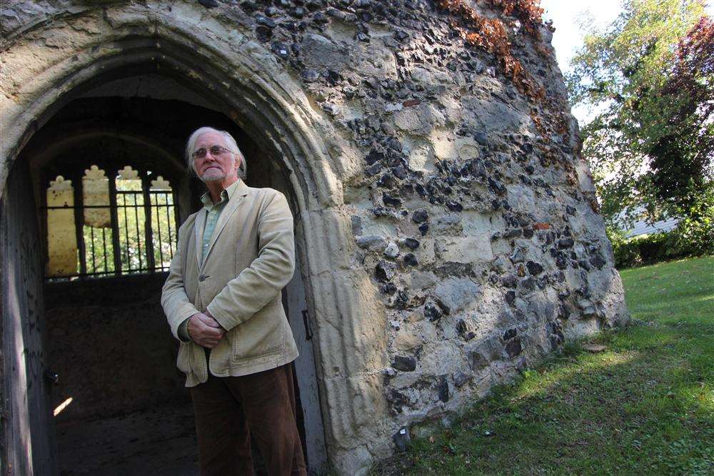 Colin Barnard outside the old church which he and his partner Sioux Peto hope to transform into a mixed-use facility for the community