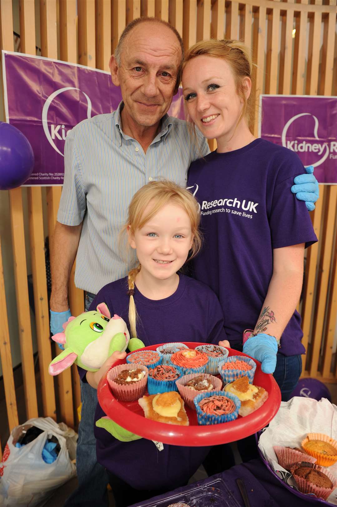 Gemma and Chloe Heale with grandad Robert Jarmak