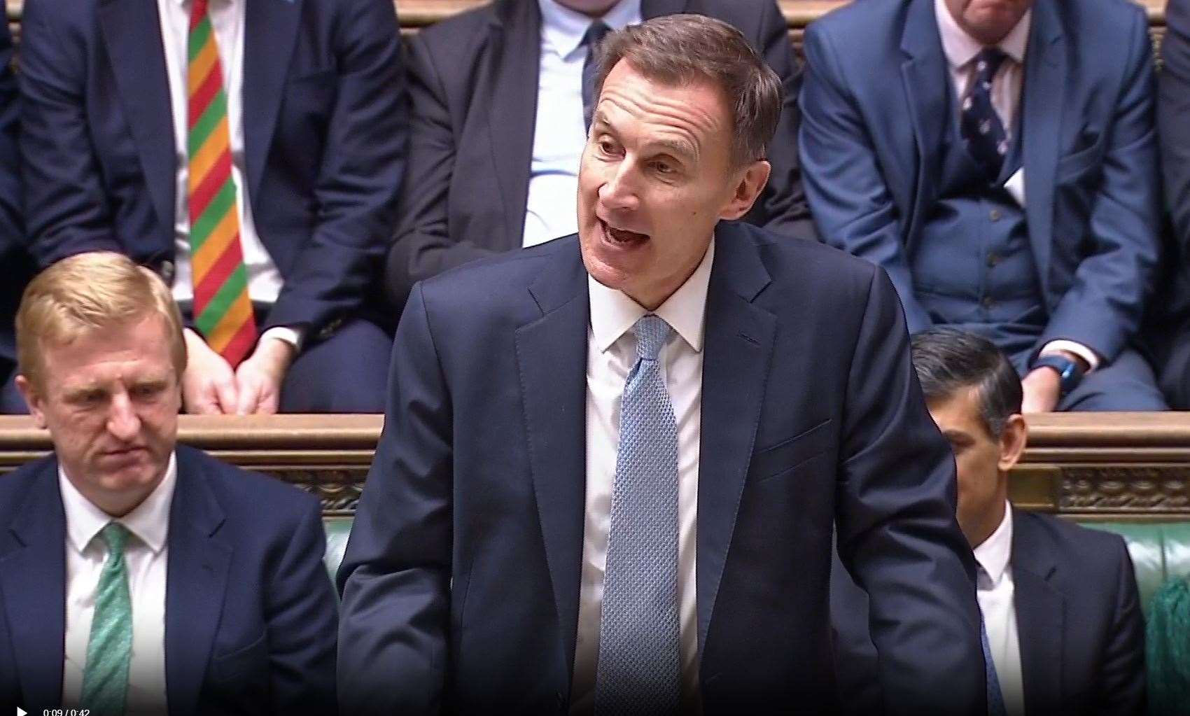 Chancellor Jeremy Hunt announced an extra £2.45 billion for day-to-day NHS spending (House of Commons/UK Parliament/PA)