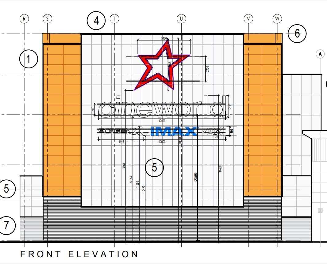 The tall IMAX and 4DX extension will tower over the original part of the cinema