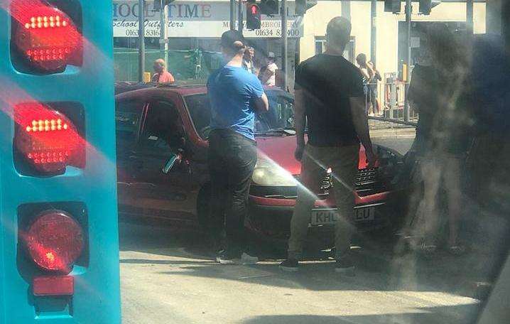 The crash in Railway Street, Chatham. Picture: Lauren Baker