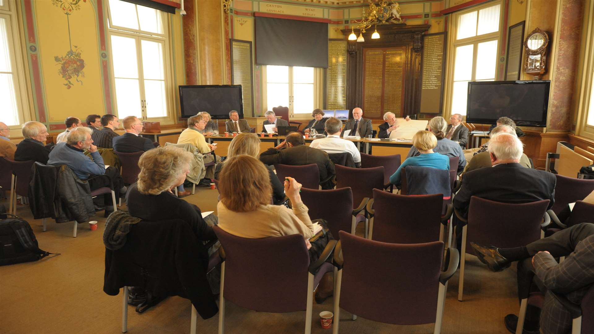 The audience in the Town Hall