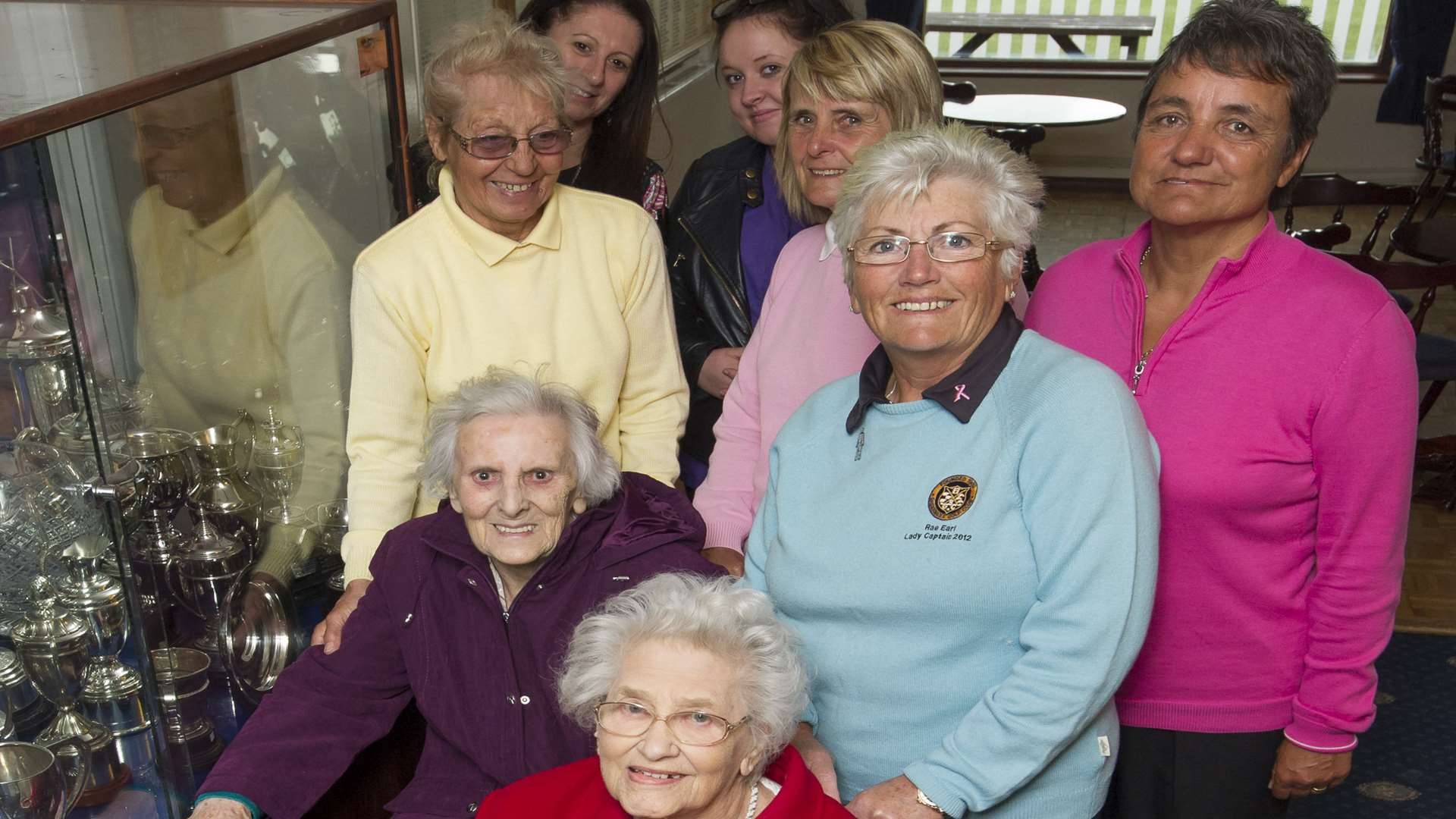 (From left) Barton Court residents May Gibbs and Jean Aylott; ladies golf club captain, Margot Bronger; Barton Court staff; Elaine Bashford and Mircalla Rumley, Diane Jones, Rae Earl and Avis Malloy.