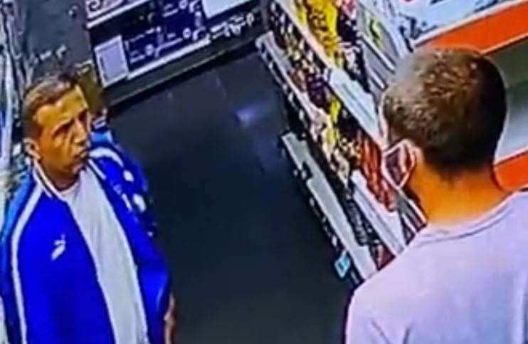 In one CCTV clip, Mr Dhaliwal is challenged by a customer for not wearing a mask