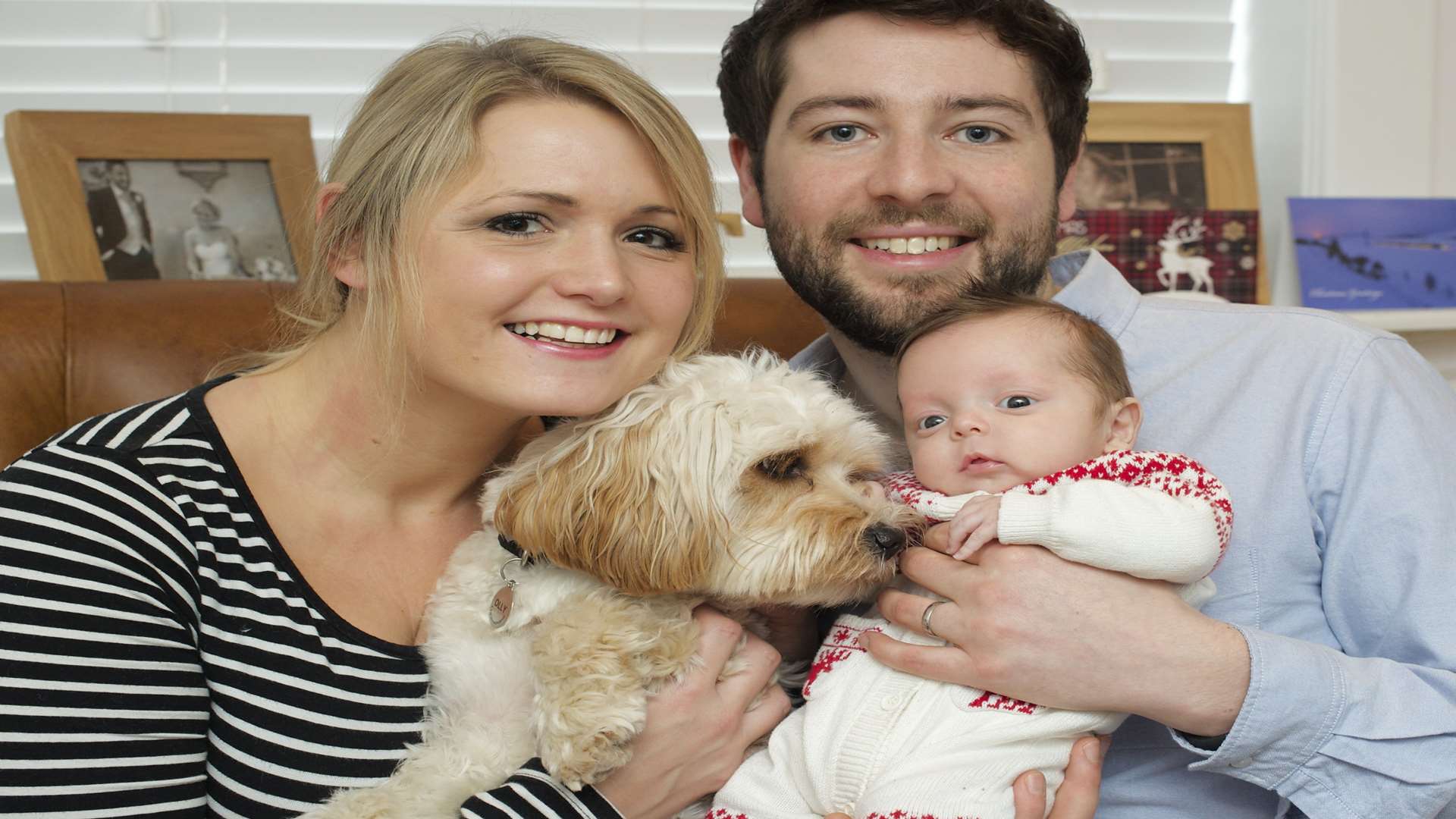 Anna and Mark Shallcross, with Benjamin and Olly the dog