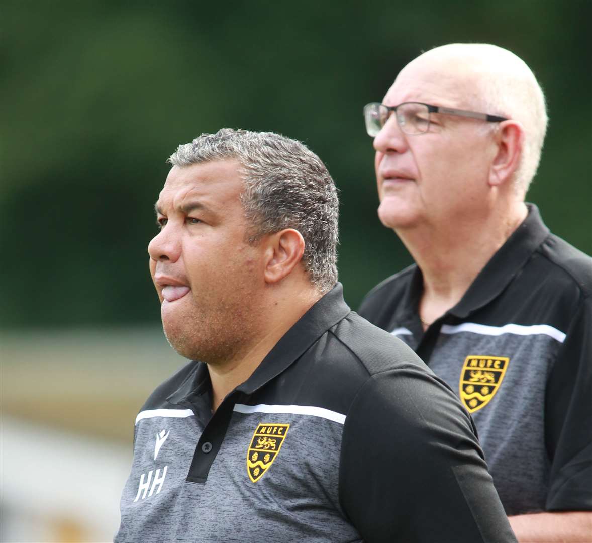 Maidstone head coach Hakan Hayrettin and head of football John Still Picture: John Westhrop