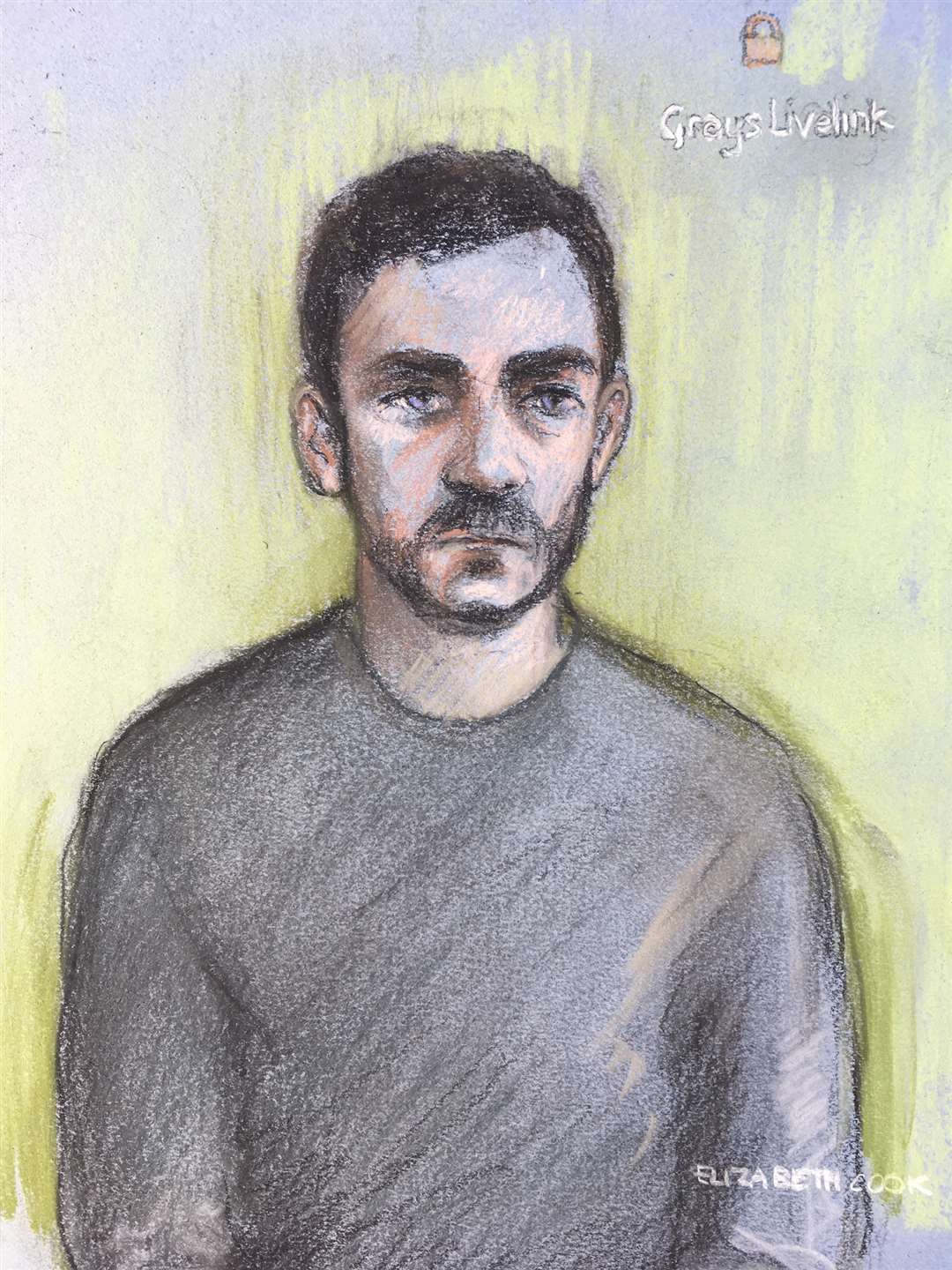 Court artist sketch of lorry driver Maurice Robinson (Elizabeth Cook/PA)