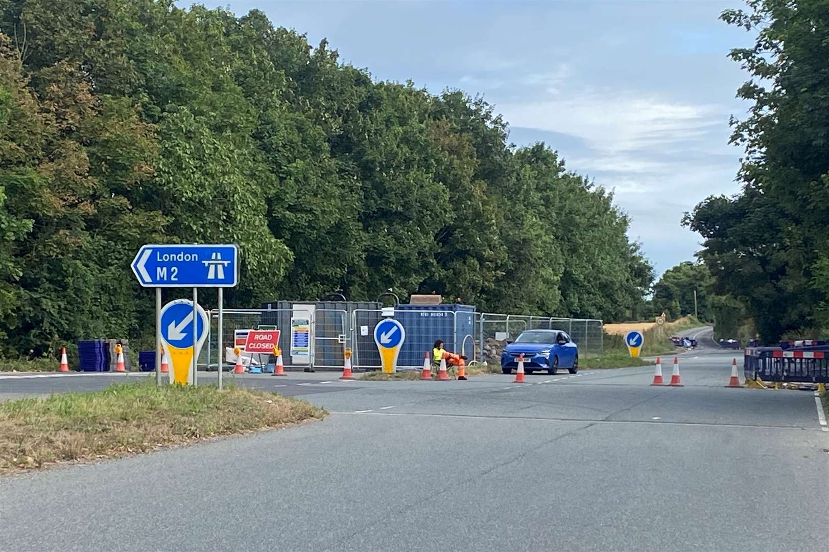 The A251 near Faversham is closing in phases over the next two months