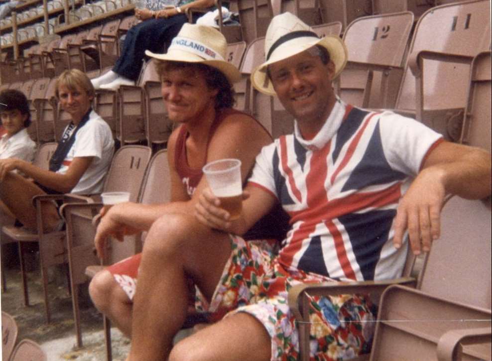 Terry Matson in the Union Flag T-shirt at the 1986 Mexico World Cup