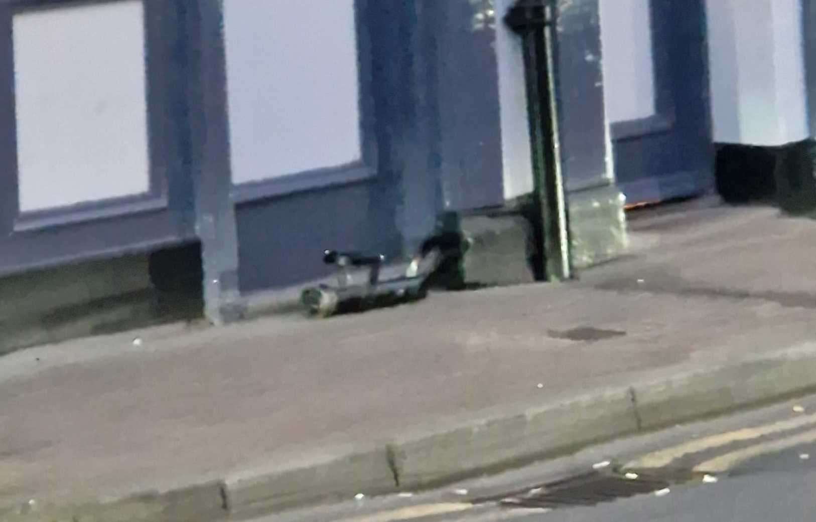 A discarded battering ram could be seen on King Street in Ramsgate after armed police were called. Pictures credit: David Funk