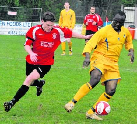 Chatham, red, in action against Northwood on Saturday