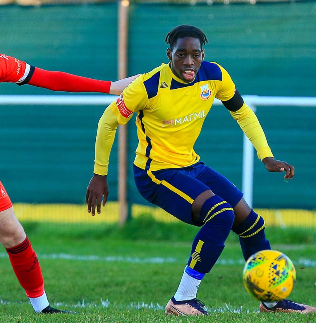 Ronald Sithole scored for Town at Lancing and is set to remain on loan with the club for the rest of the season. Picture: Les Biggs