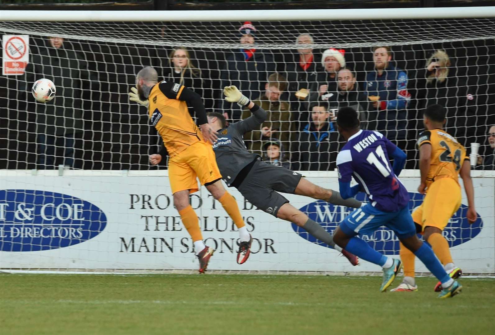 Myles Weston scores the winning goal. Picture: Steve Terrell