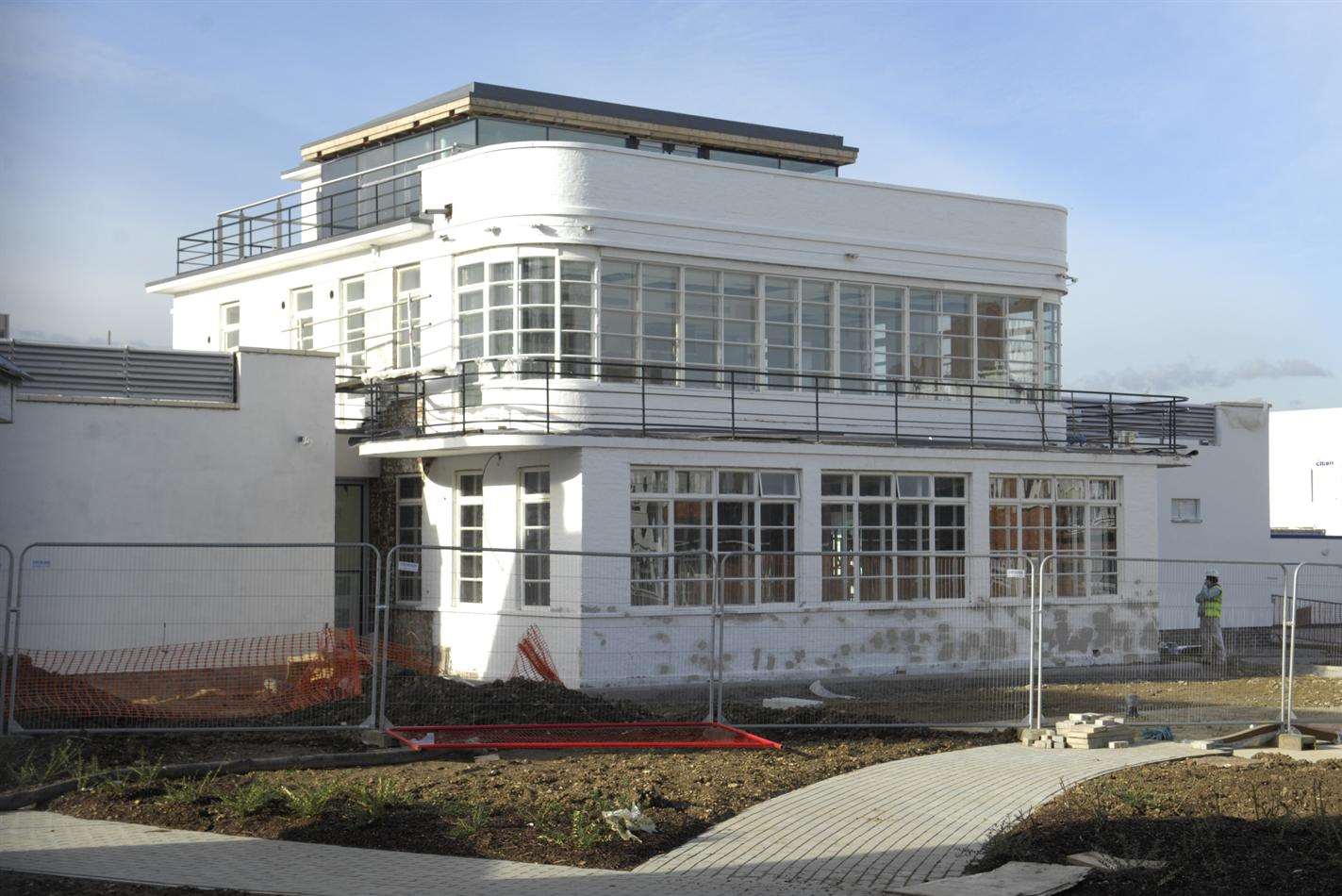 The old control tower is the only building remaining from teh former airfield