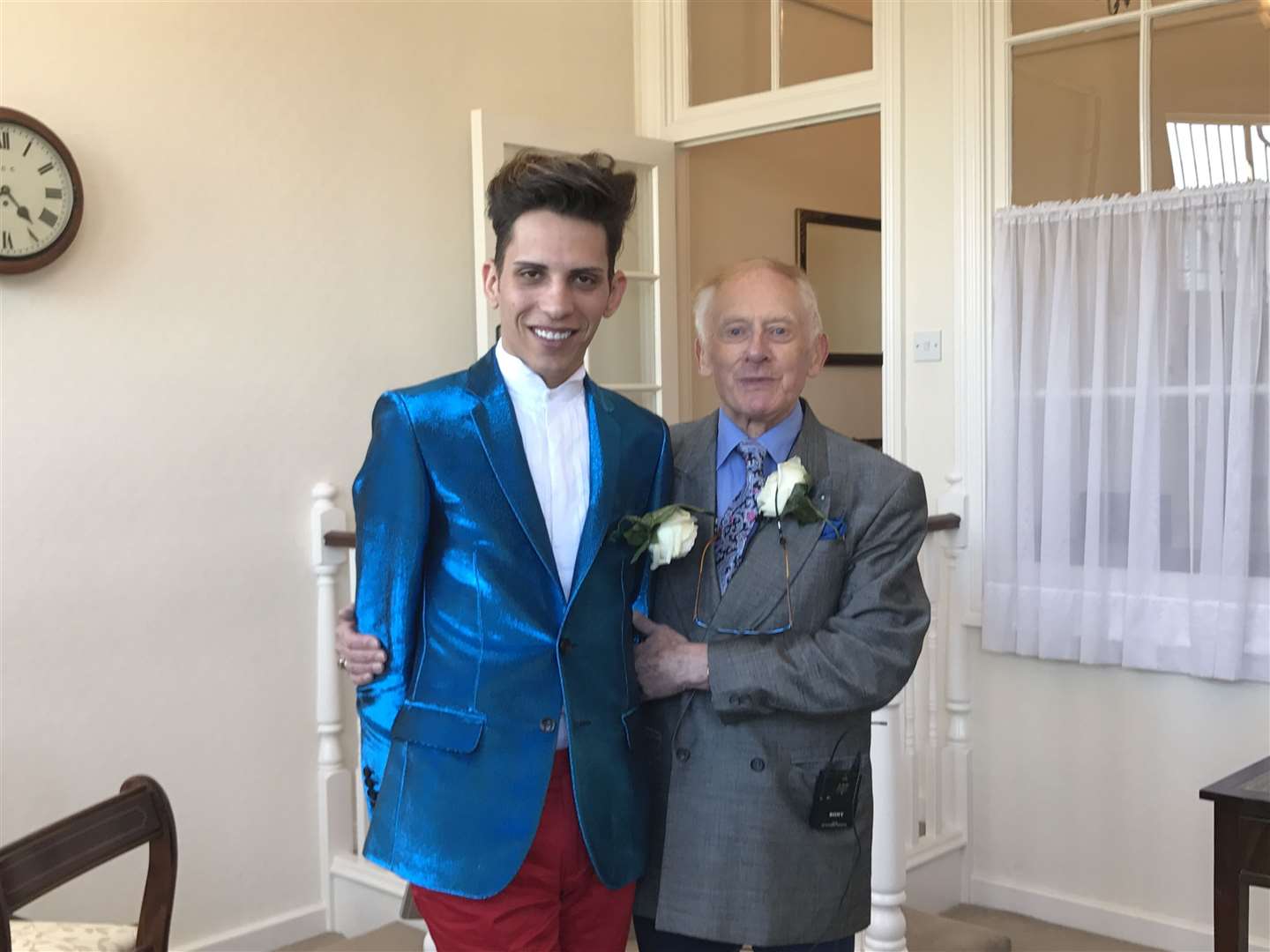 Florin Marin and Philip Clements on their wedding day in April 2017