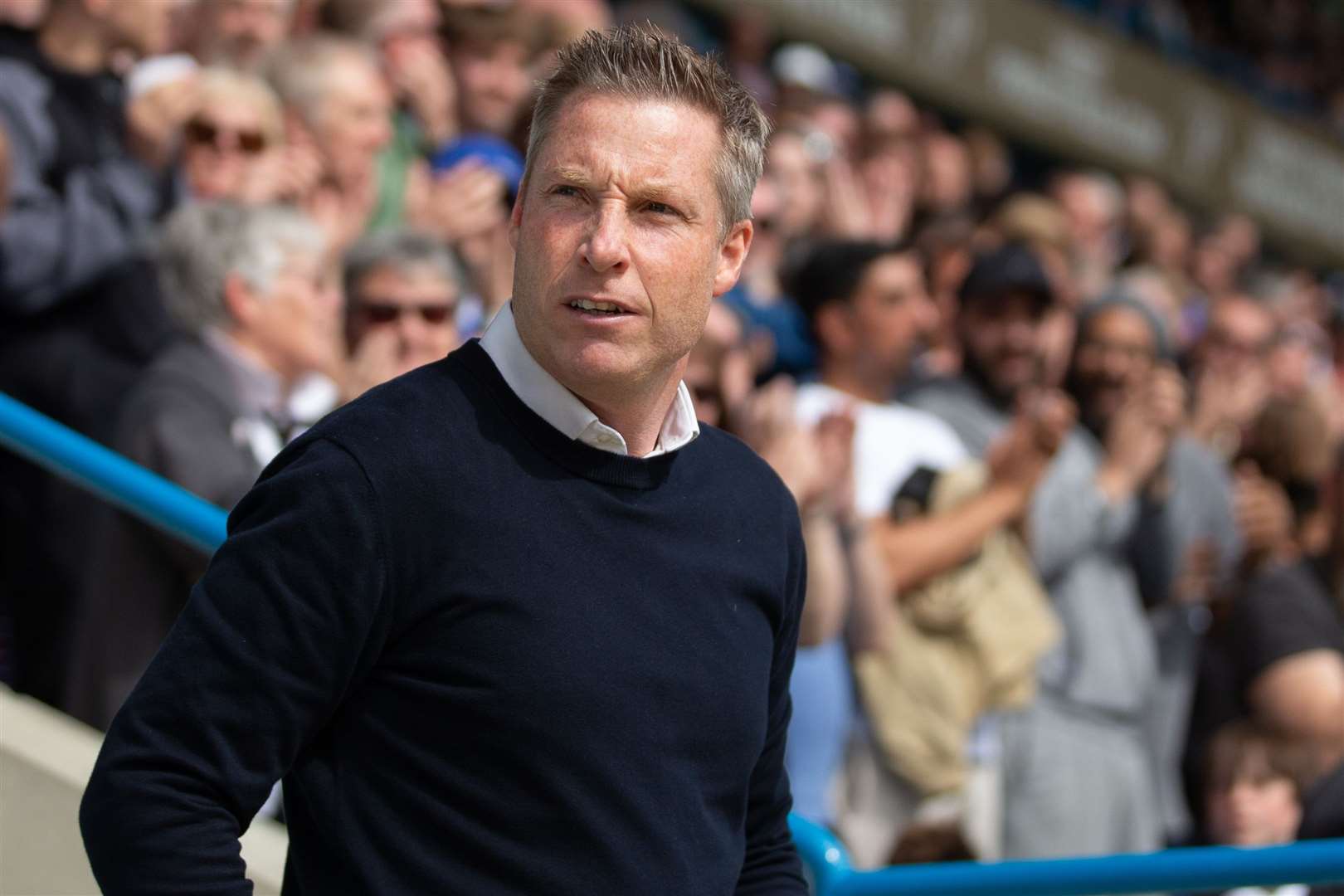 There was a bumper crowd backing Gills boss Neil Harris and his team against Fleetwood in April - thanks to a cut-price ticket offer at Priestfield. Picture: KPI