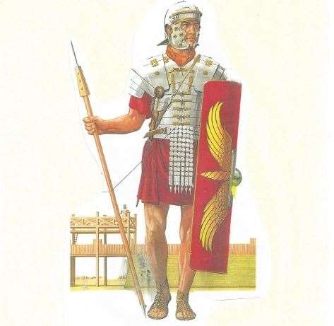 Artist's impression of the Roman soldier statue planned for Dover. Picture: Kent Archaelogical Rescue Unit