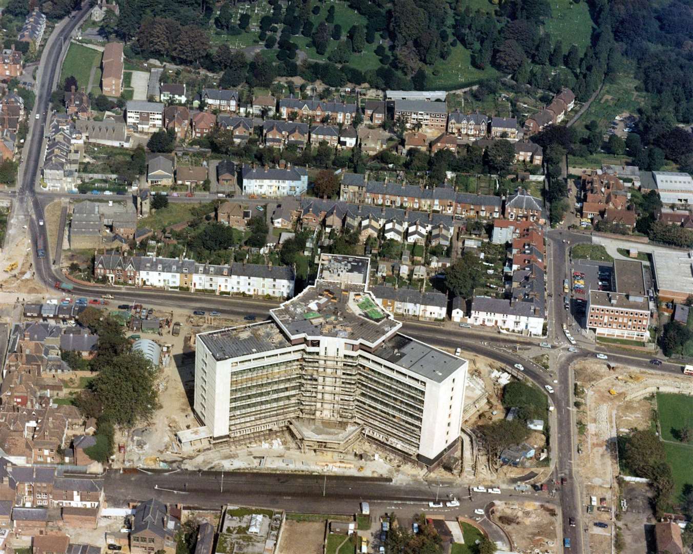 The huge Charter House nearing completion in 1975. Picture: Steve Salter