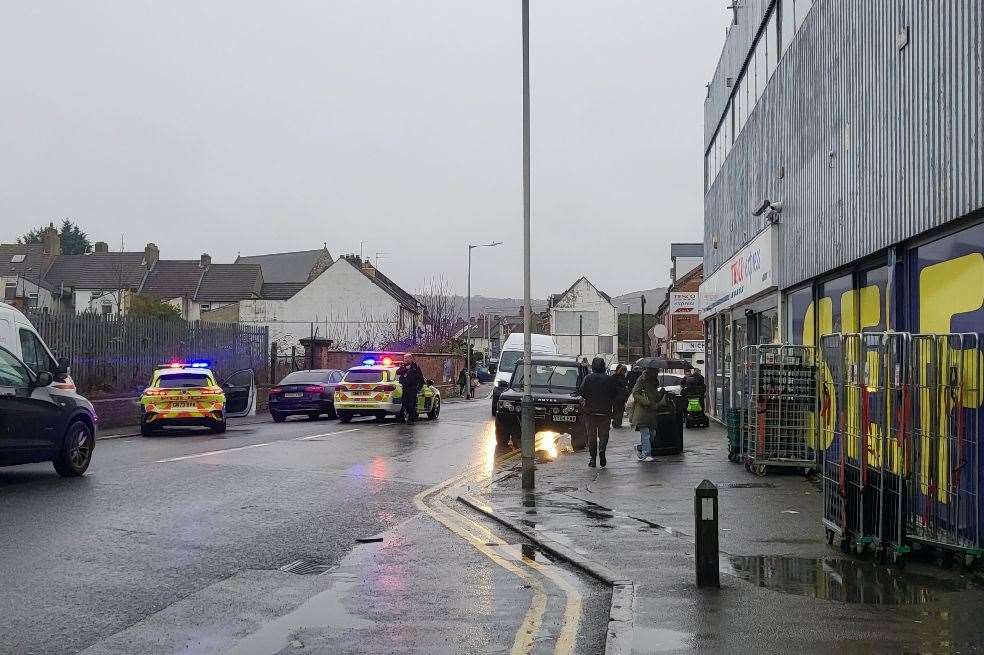 Foord Road in Folkestone was blocked after the animal was spotted