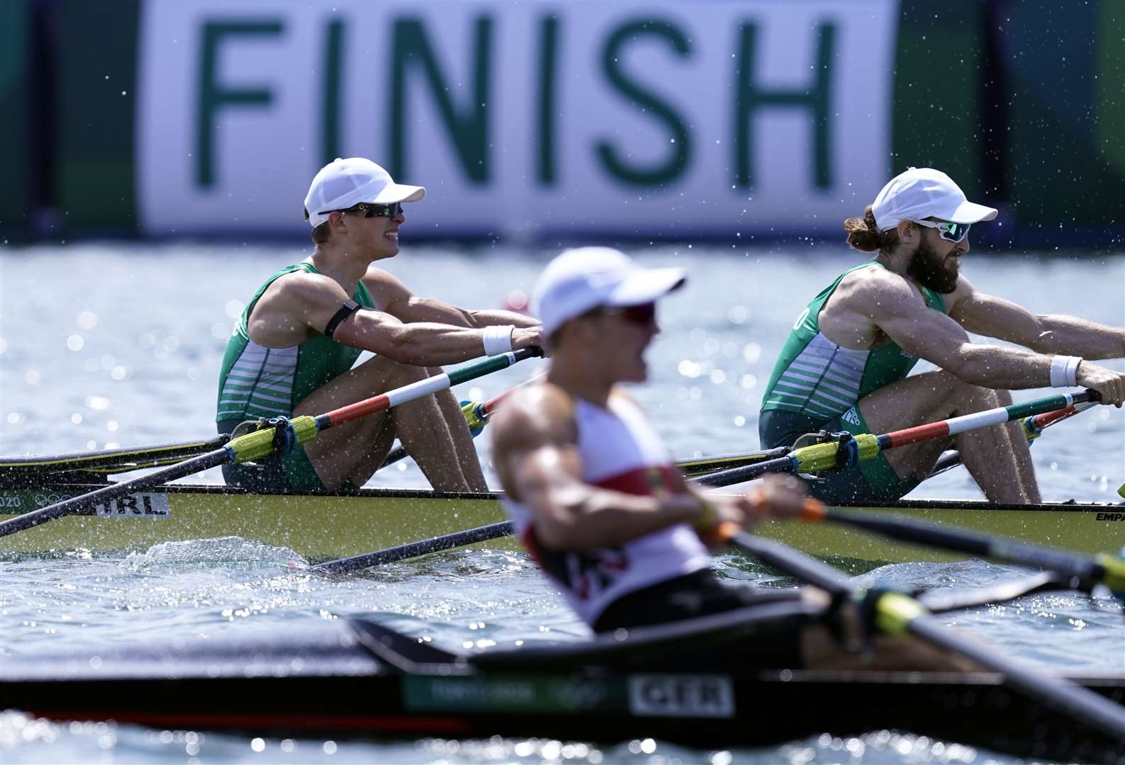 Locals gathered in Skibbereen to watch Fintan McCarthy and Paul O’Donovan win the lightweight double sculls (Danny Lawson/PA)