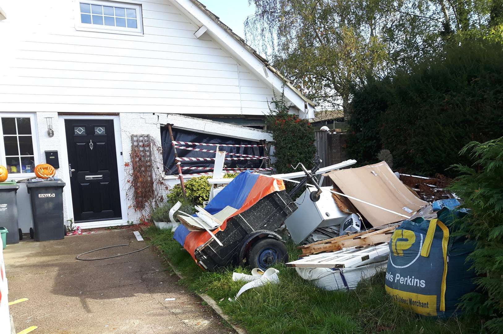 The damaged home in Clearway today