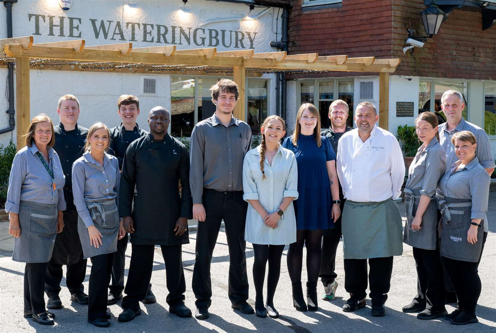 The team at The Wateringbury in Tonbridge Road, Wateringbury, which has reopened after a refurb