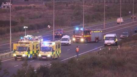 The emergency services at the scene. Picture: CHRIS DAVEY