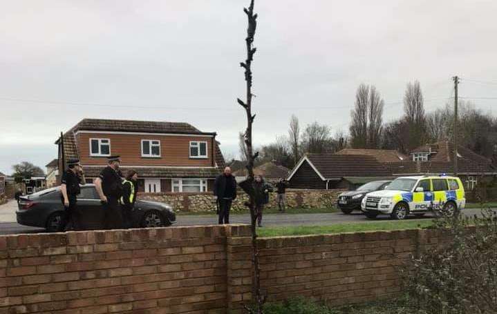 Police and border force seen in Lydd this afternoon. Credit: Kimberly Addy (6368670)