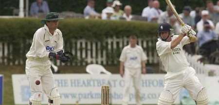 Kent's Rob Ferley in action during the last championship match played at The Mote, against Notts, in July 2003