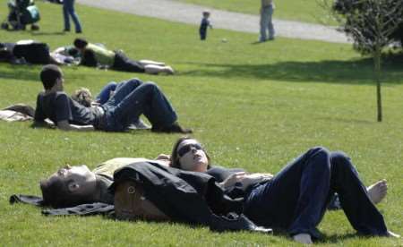 People enjoy the sunshine on last year's Easter bank holiday weekend at Leeds Castle. File picture: GRANT FALVEY