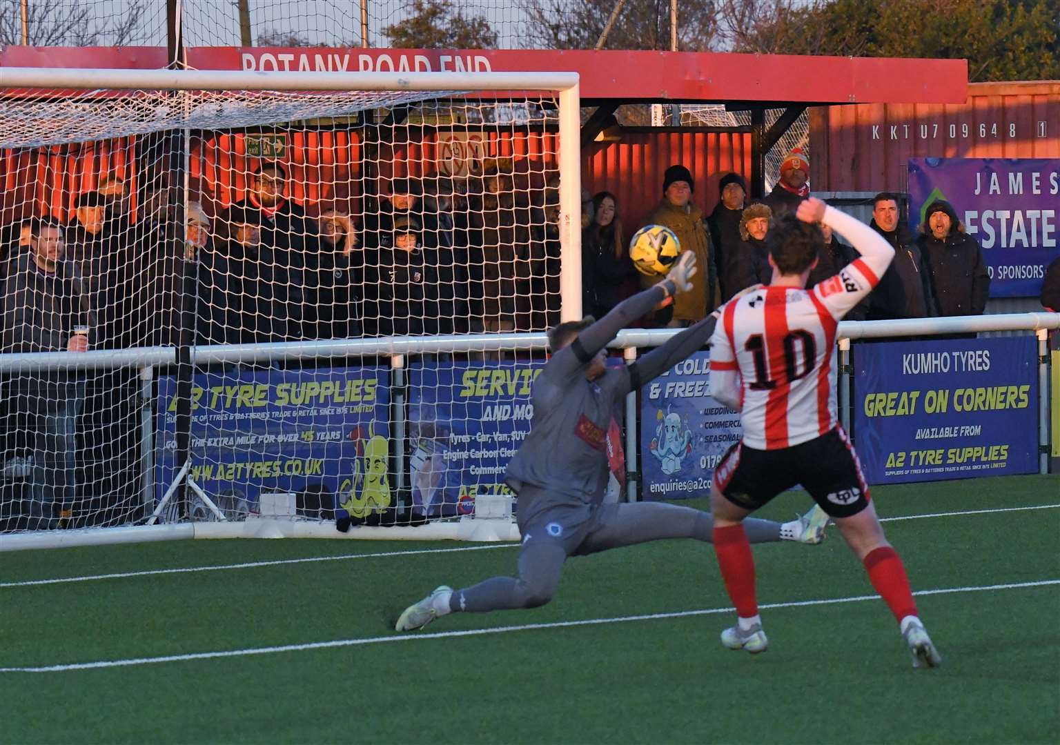 Josh Wisson scores Sheppey's second against Haywards Heath. Picture: Marc Richards