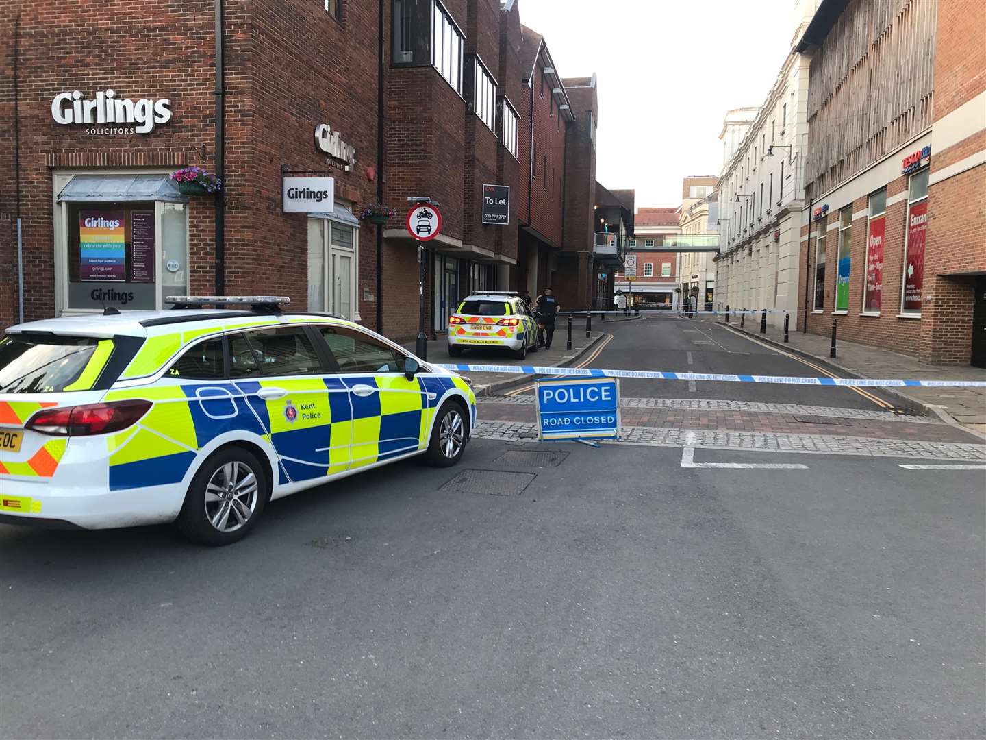 A police cordon was in place in Canterbury city centre