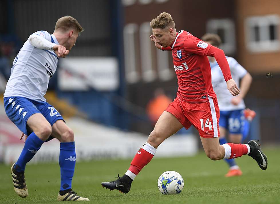 Lee Martin's break forward led to Gills' opener Picture: Ady Kerry