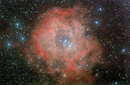 The Rosette Nebula in the constellation of Monoceros, which is around 5000 light years away. Picture: Mark Shelley