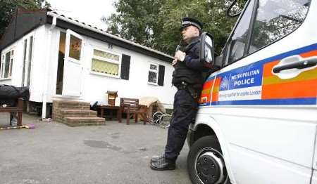 About 100 police officers took part in the raid. Picture: JAMIE GRAY