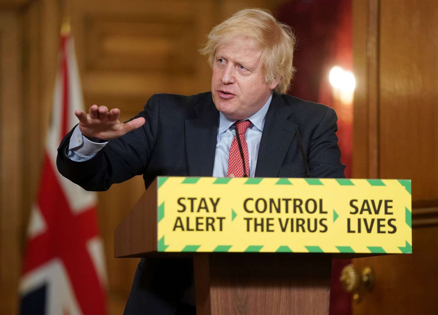 Prime Minister Boris Johnson at the Downing Street briefing (Pippa Fowles/10 Downing Street/Crown Copyright)