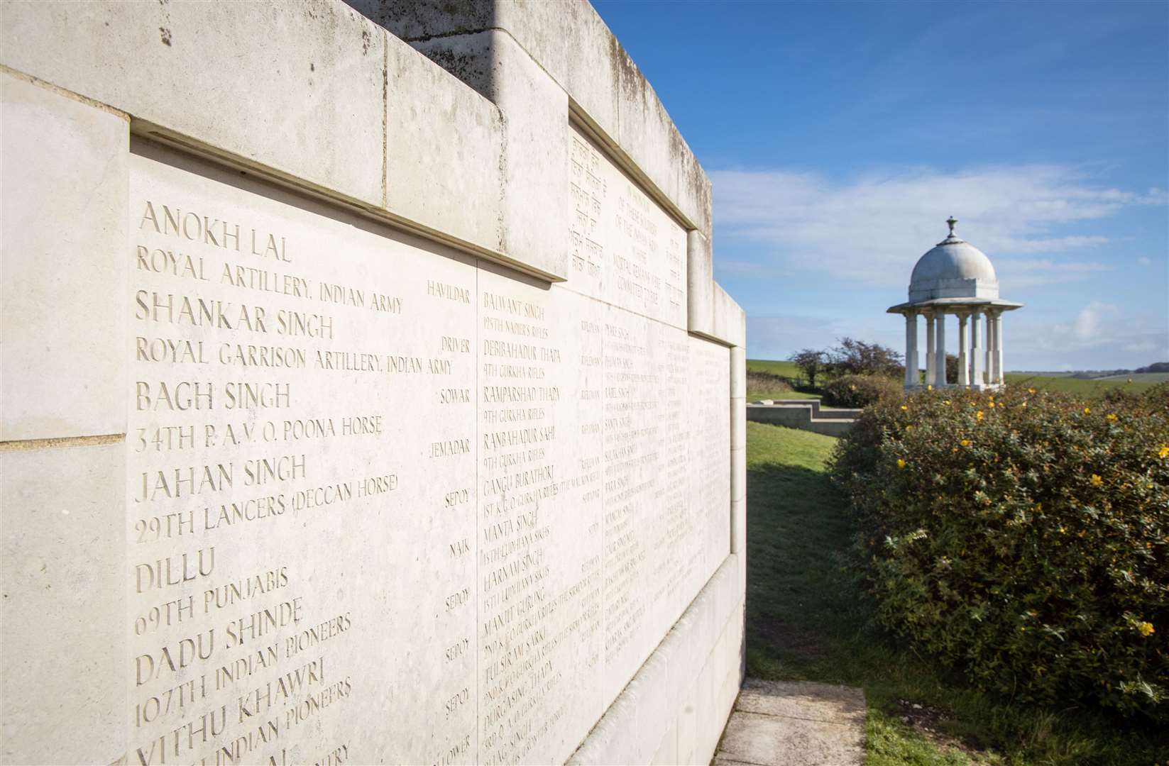 Indian First World War casualties are commemorated on the Patcham Down Memorial (Commonwealth War Graves Commission)