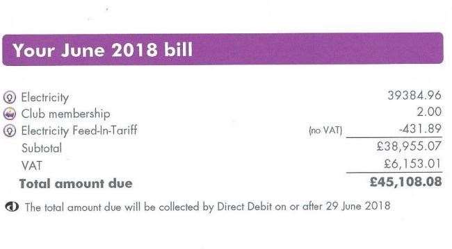 The enormous bill received by Ms Williams in June last year