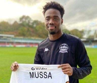 Omar Mussa joined Dover Athletic in October 2020. Picture: Richard Harvey (42865935)